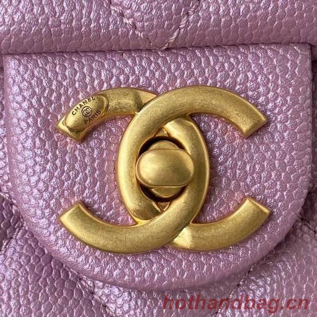 Chanel Flap Shoulder Bag Grained Calfskin AS2855 pearl rose