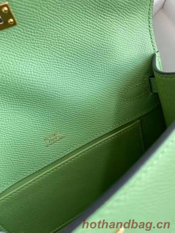 Hermes Original Epsom Leather KEL2278 green&gold-Tone Metal