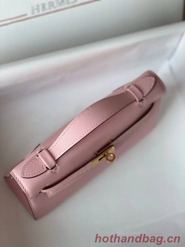 Hermes Original swift Leather KEL2278 pink&gold-Tone Metal