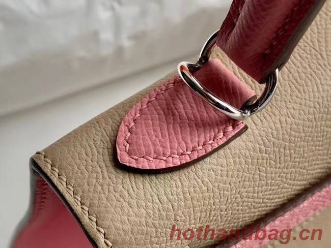 Hermes Original Epsom Leather KEL2578 light grey&pink