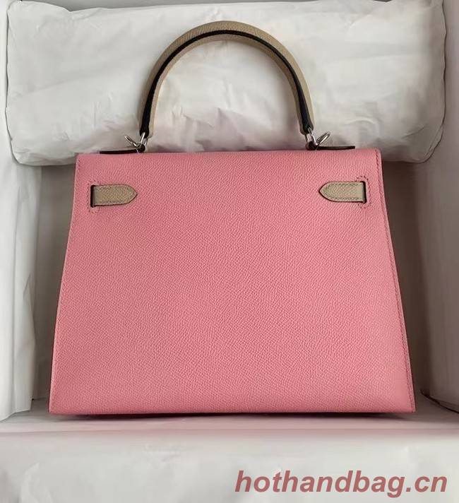 Hermes Original Epsom Leather KEL2578 pink&light grey