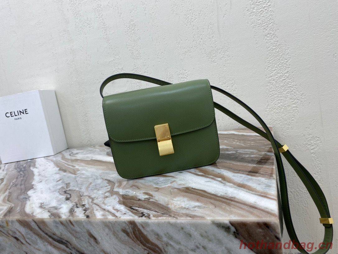 Celine Classic Box Teen Flap Bag Original Calfskin Leather 3379 Green