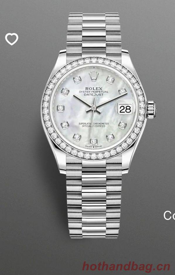 Rolex Watch Datejust 31mm Oystersteel and Silver Band RX5897 White Mother Pearl