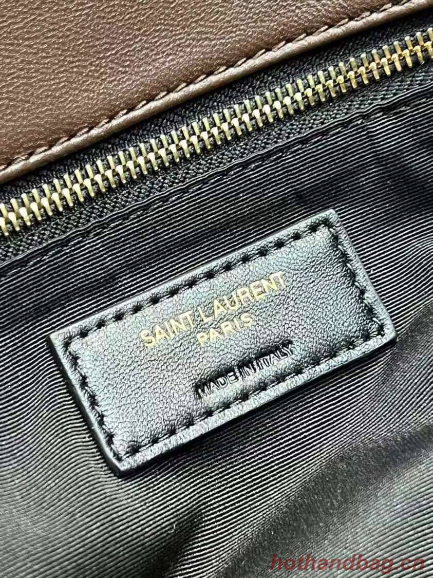 Yves Saint Laurent PUFFER BAG IN CHECKED TWEED AND LAMBSKIN 172682 BEIGE