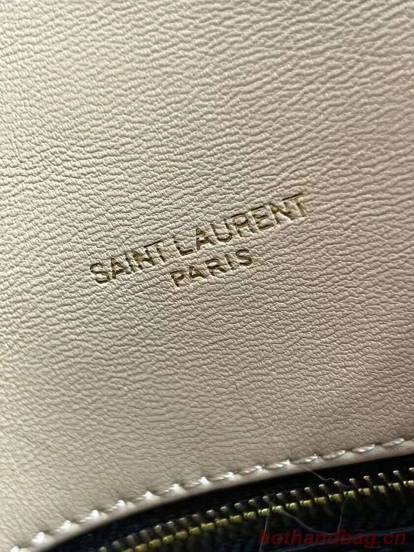 Yves Saint Laurent PUFFER BAG IN MERINO SHEARLING AND LAMBSKIN 179540 NATURAL BEIGE