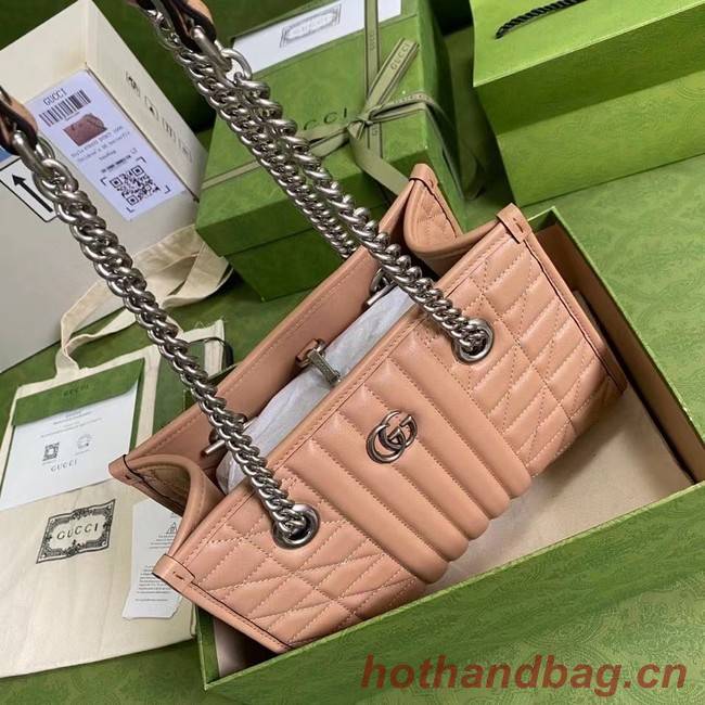 Gucci small leather shoulder bag 681483 Rose beige