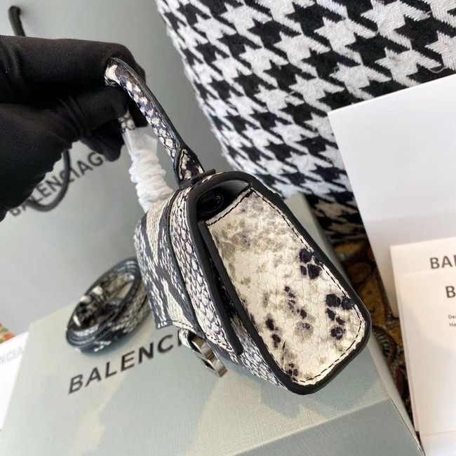 Balenciaga WOMENS HOURGLASS MINI TOP HANDLE BAG IN GRAY M8000