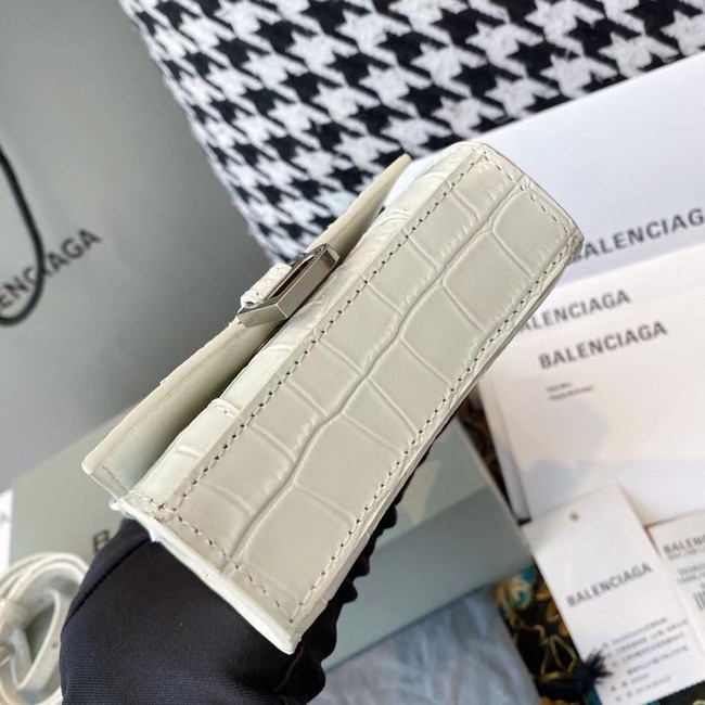 Balenciaga WOMENS HOURGLASS MINI TOP HANDLE BAG M8000 WHITE