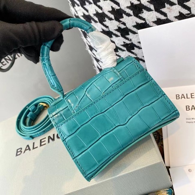 Balenciaga WOMENS HOURGLASS MINI TOP HANDLE BAG M8000 light blue