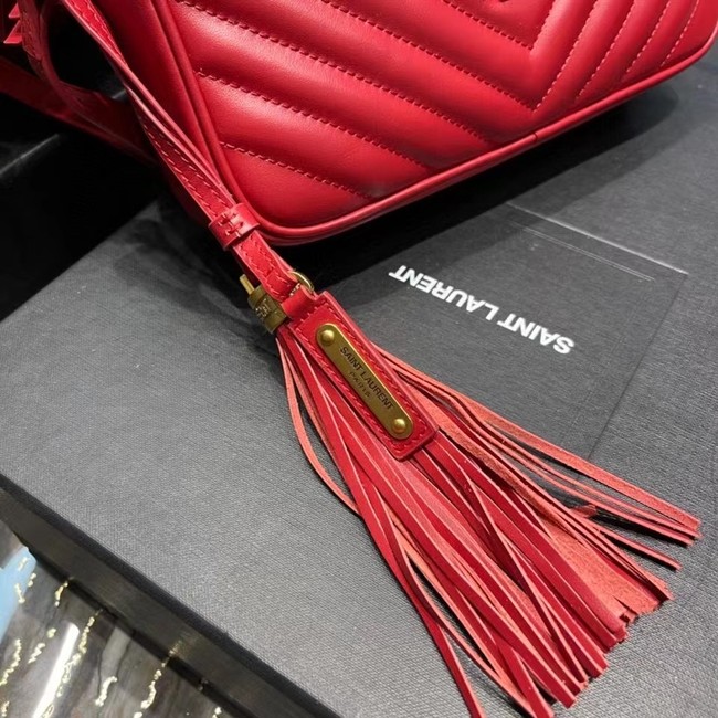 Yves Saint Laurent LOU CAMERA BAG IN QUILTED LEATHER 81000 ROUGE OPYUM