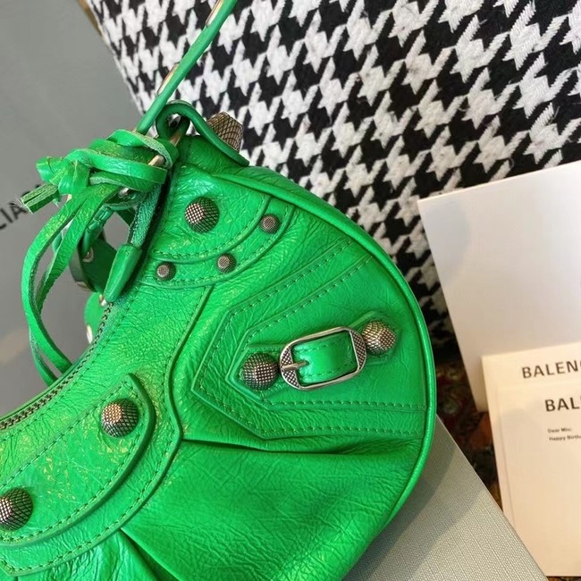 Balenciaga WOMENS LE CAGOLE MEDIUM SHOULDER BAG IN GREEN 27541