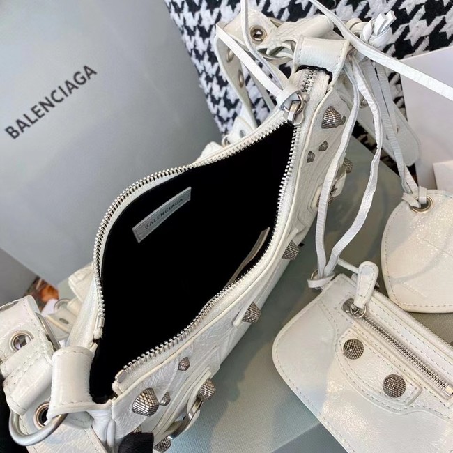 Balenciaga WOMENS LE CAGOLE MEDIUM SHOULDER BAG IN WHITE 27541