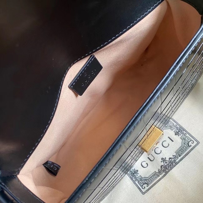 Gucci GG Marmont crocodile mini top handle bag 547260 black