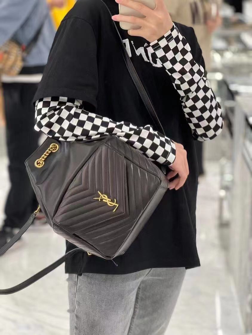 Yves Saint Laurent JOE BACKPACK IN LAMBSKIN 772609 black Yves Saint Laurent JOE BACKPACK IN LAMBSKIN 772609 black