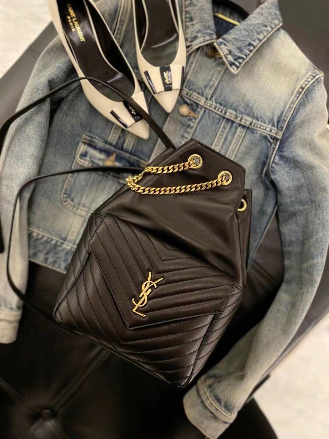 Yves Saint Laurent JOE BACKPACK IN LAMBSKIN 772609 black Yves Saint Laurent JOE BACKPACK IN LAMBSKIN 772609 black