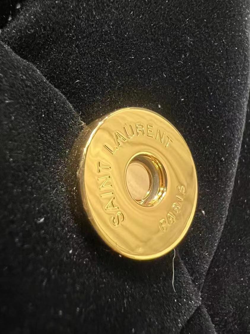 Yves Saint Laurent PUFFER SMALL BAG IN VELVET AND LAMBSKIN 747627 black Yves Saint Laurent PUFFER SMALL BAG IN VELVET AND LAMBSKIN 747627 black