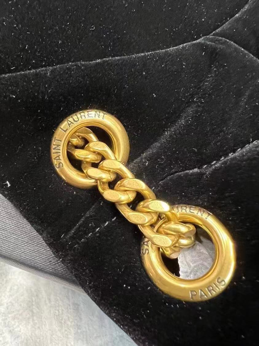 Yves Saint Laurent PUFFER SMALL BAG IN VELVET AND LAMBSKIN 747627 black Yves Saint Laurent PUFFER SMALL BAG IN VELVET AND LAMBSKIN 747627 black