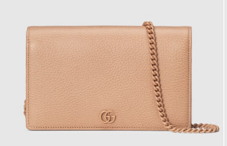Gucci GG Marmont chain wallet 497985 Rose beige