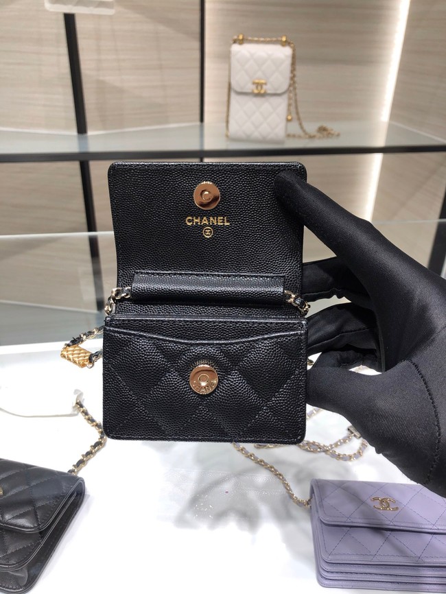 Chanel mini leather Shoulder Bag AP2444 black