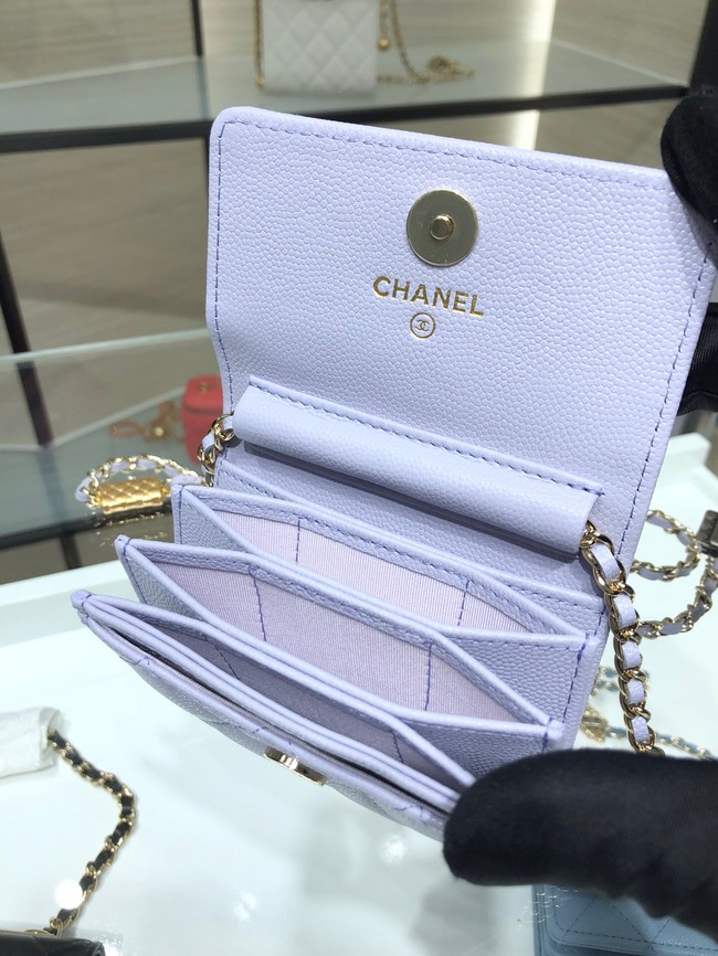 Chanel mini leather Shoulder Bag AP2444 light purple
