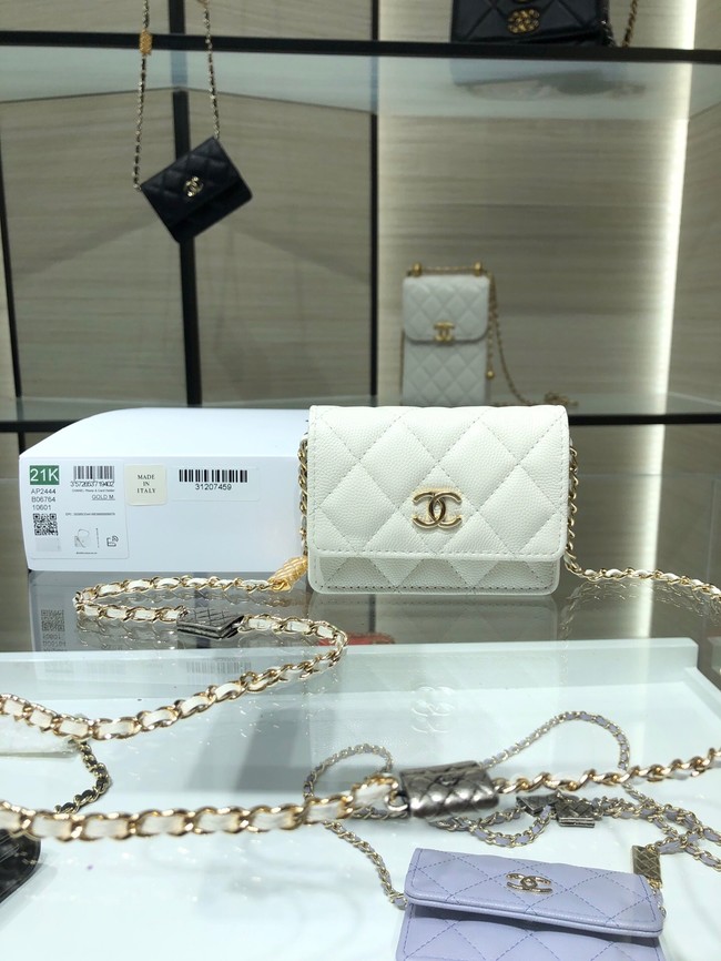 Chanel mini leather Shoulder Bag AP2444 white