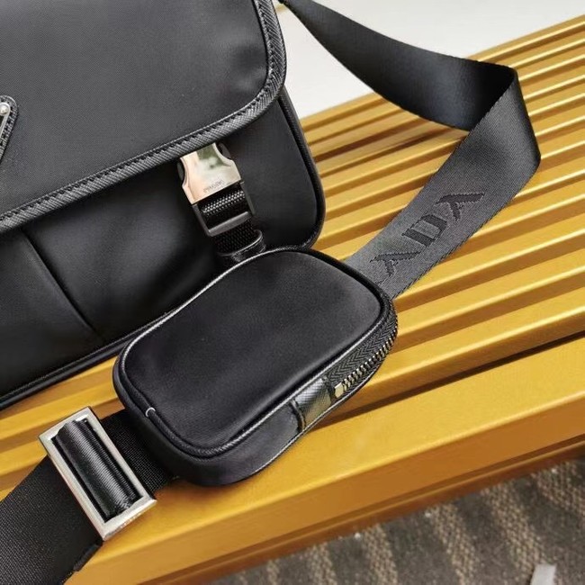 Prada Re-Nylon and Saffiano leather shoulder bag 2VD769 black