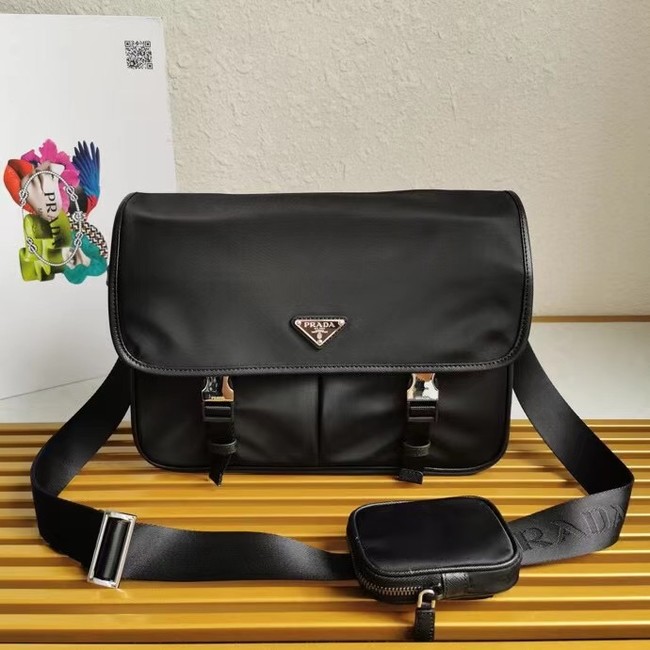 Prada Re-Nylon and Saffiano leather shoulder bag 2XD770 black