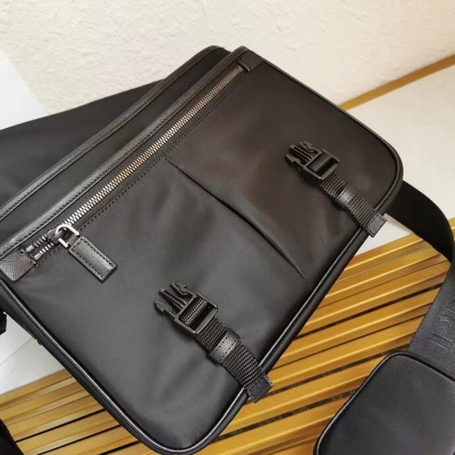 Prada Re-Nylon and Saffiano leather shoulder bag 2XD770 black