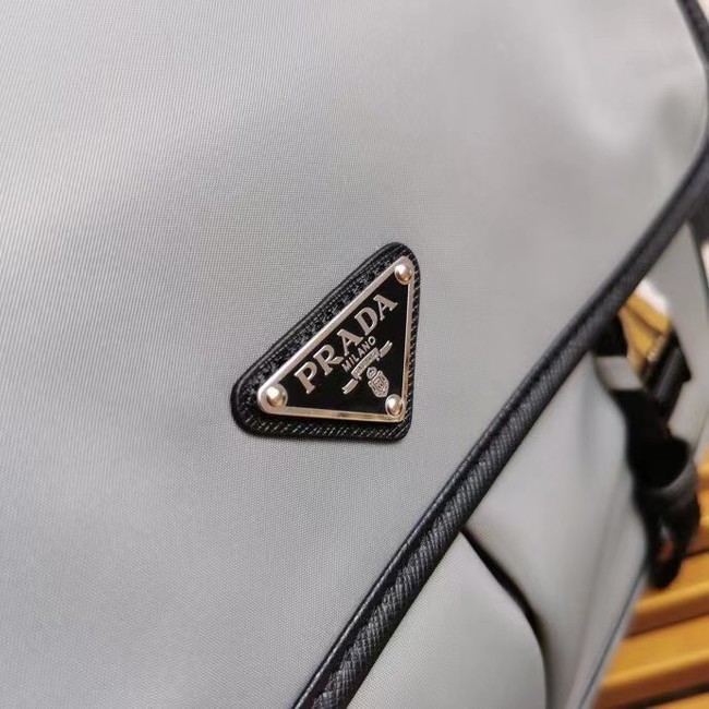 Prada Re-Nylon and Saffiano leather shoulder bag 2XD770 gray
