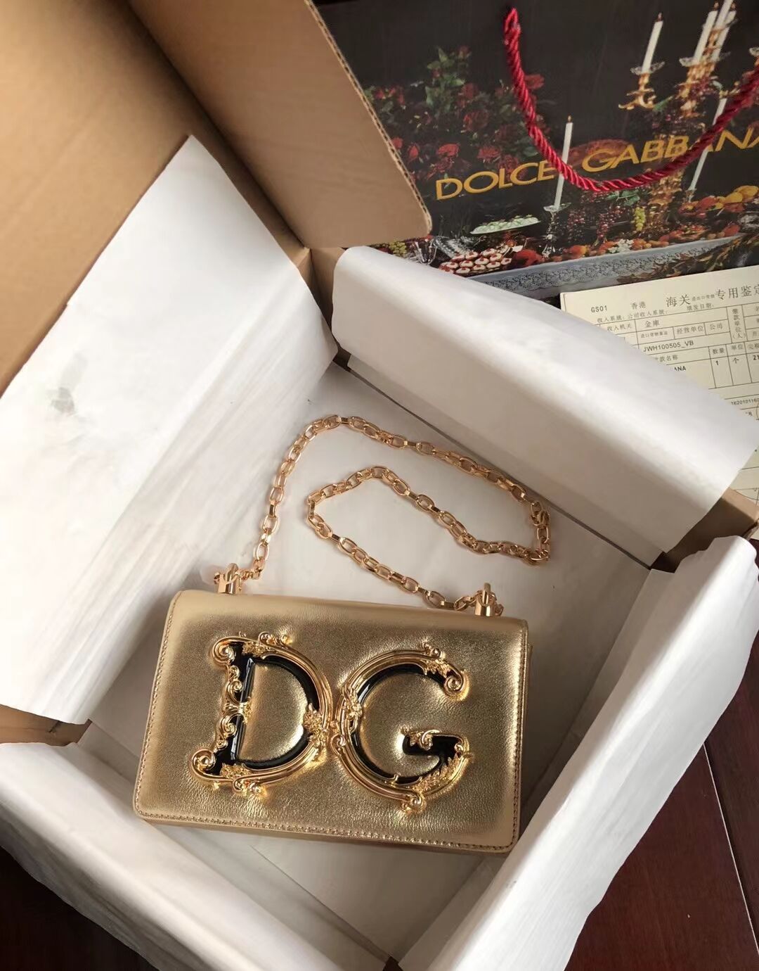 Dolce & Gabbana Origianl Leather Shoulder Bag 4006 gold