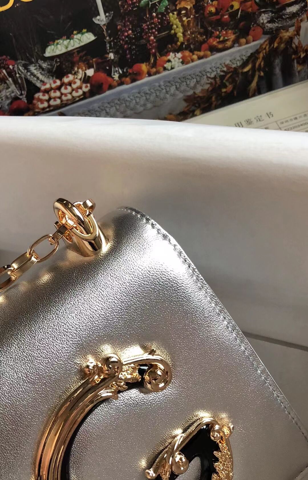 Dolce & Gabbana Origianl Leather Shoulder Bag 4006 silver