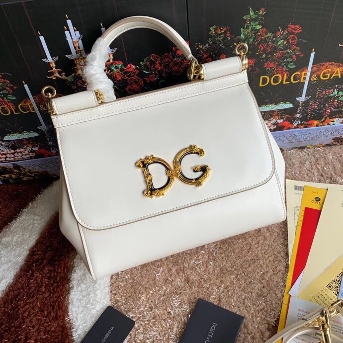 Dolce & Gabbana Origianl Leather Shoulder Bag 5157 white