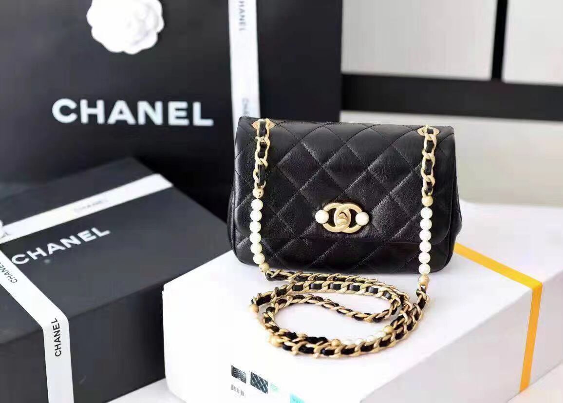 Chanel leather Shoulder Bag A5554 black