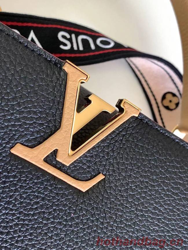 Louis Vuitton CAPUCINES MM M58608 Black&Arizona Beige