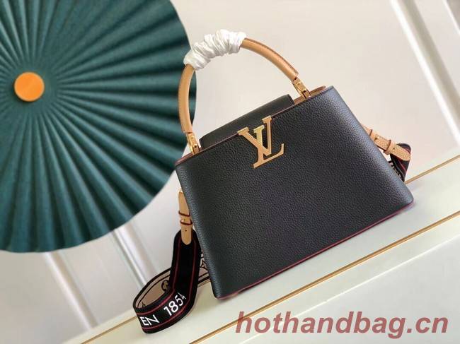 Louis Vuitton CAPUCINES MM M58608 Black&Arizona Beige