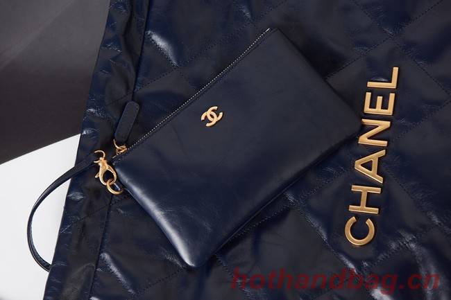 Chanel SHOPPING BAG Calfskin & Gold-Tone Meta AS3261 royal blue