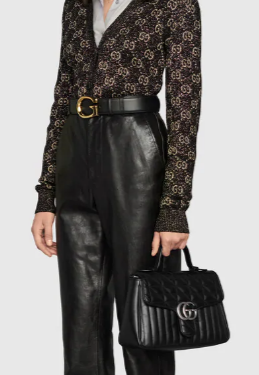 Gucci GG Marmont small top handle bag 498110 black