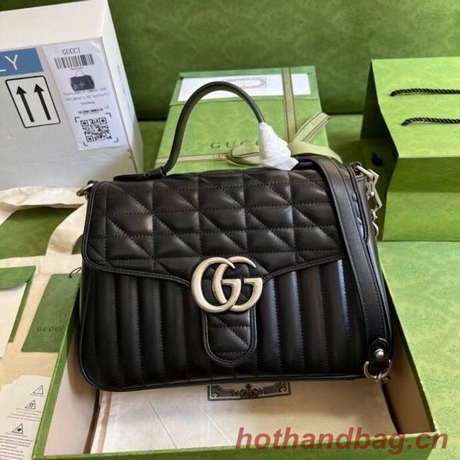 Gucci GG Marmont small top handle bag 498110 black
