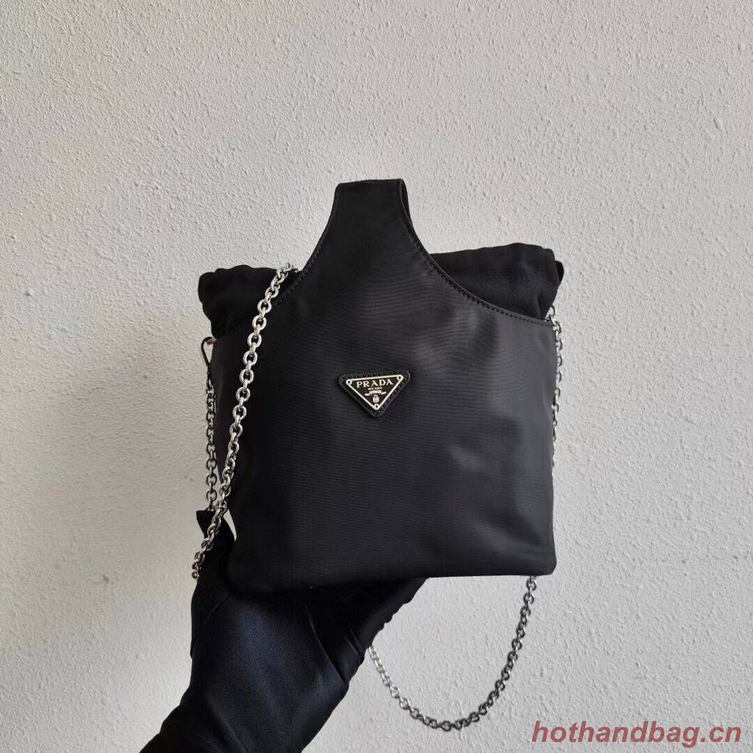 Prada Re-Nylon and Saffiano leather shoulder bag 1AG036 black