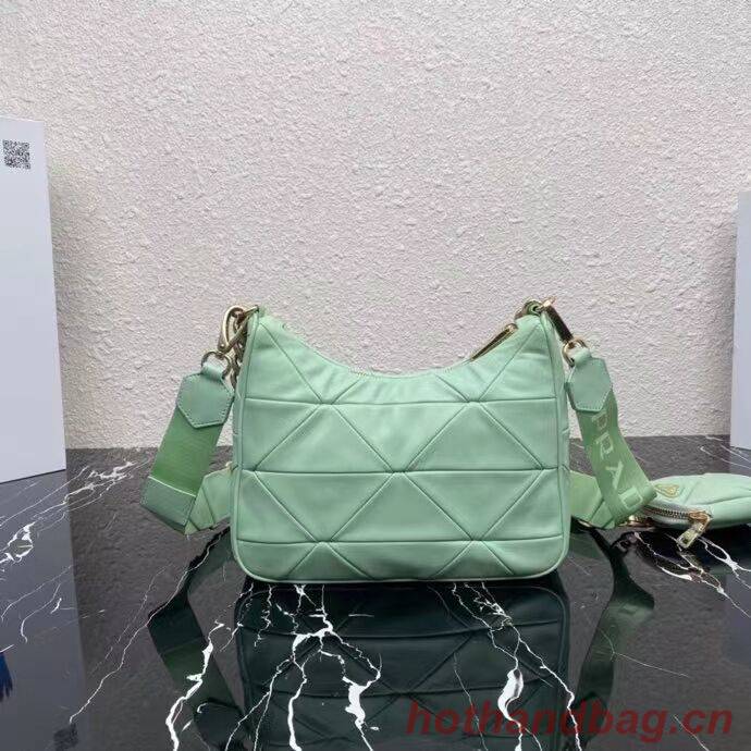 Prada System nappa leather patchwork shoulder bag 1AC151 Green