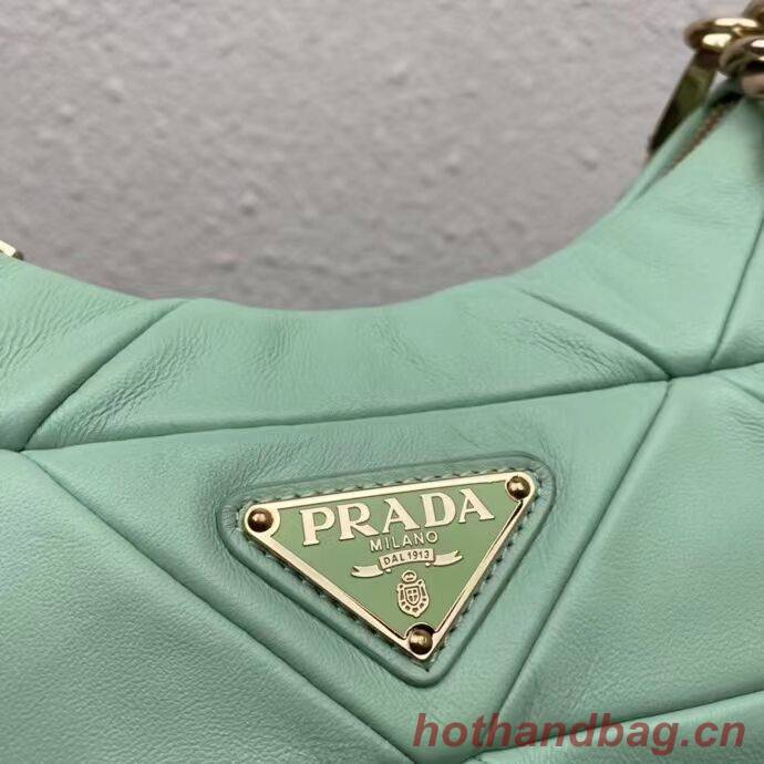 Prada System nappa leather patchwork shoulder bag 1AC151 Green