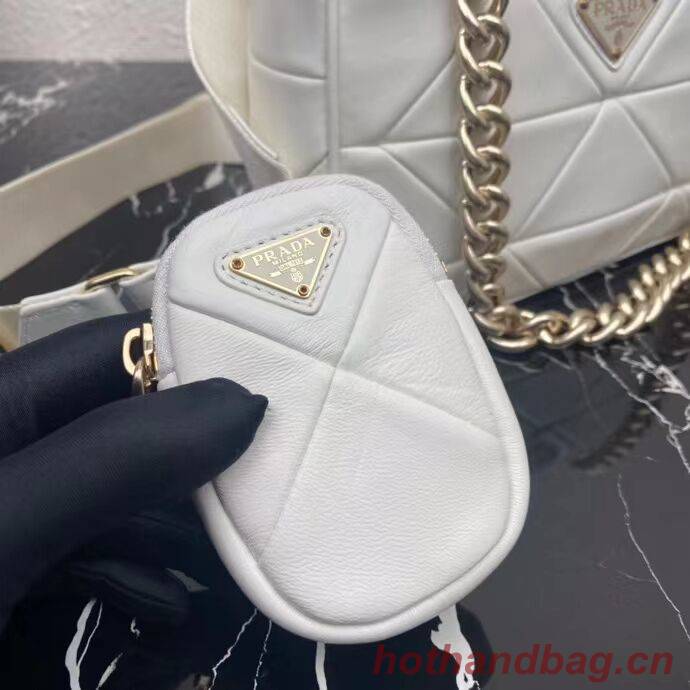 Prada System nappa leather patchwork shoulder bag 1AC151 WHITE Prada System nappa leather patchwork shoulder bag 1AC151 WHITE