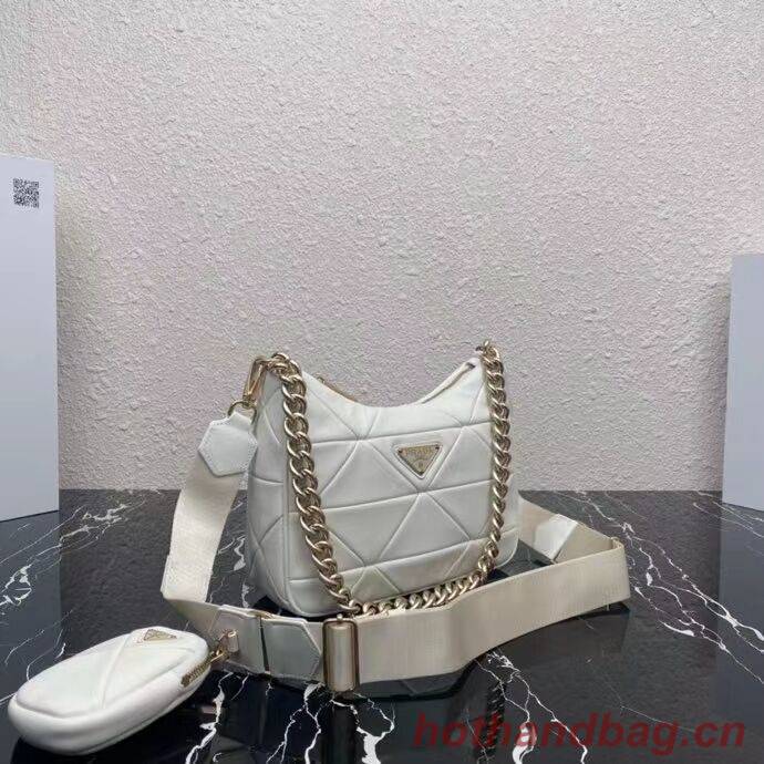 Prada System nappa leather patchwork shoulder bag 1AC151 WHITE Prada System nappa leather patchwork shoulder bag 1AC151 WHITE