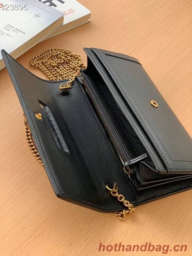 Gucci Diana chain wallet with bamboo 658243 black