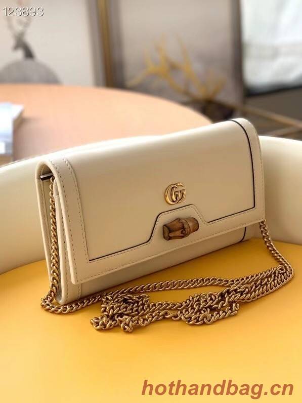 Gucci Diana chain wallet with bamboo 658243 white