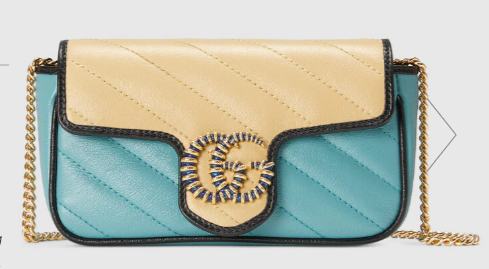 Gucci Online Exclusive GG Marmont mini bag 574969  light blue