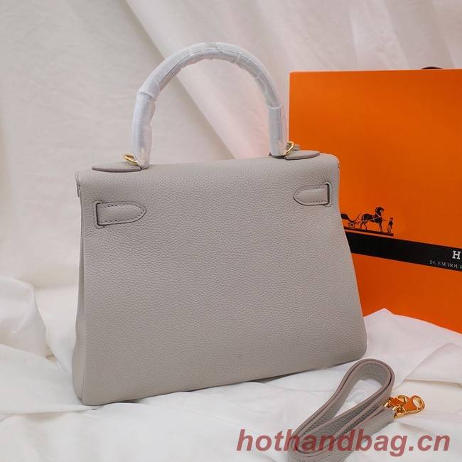 Hermes Kelly Shoulder Bag Original TOGO Leather KY3255 Pearl grey