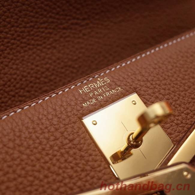 Hermes Kelly Shoulder Bag Original TOGO Leather KY3255 brown