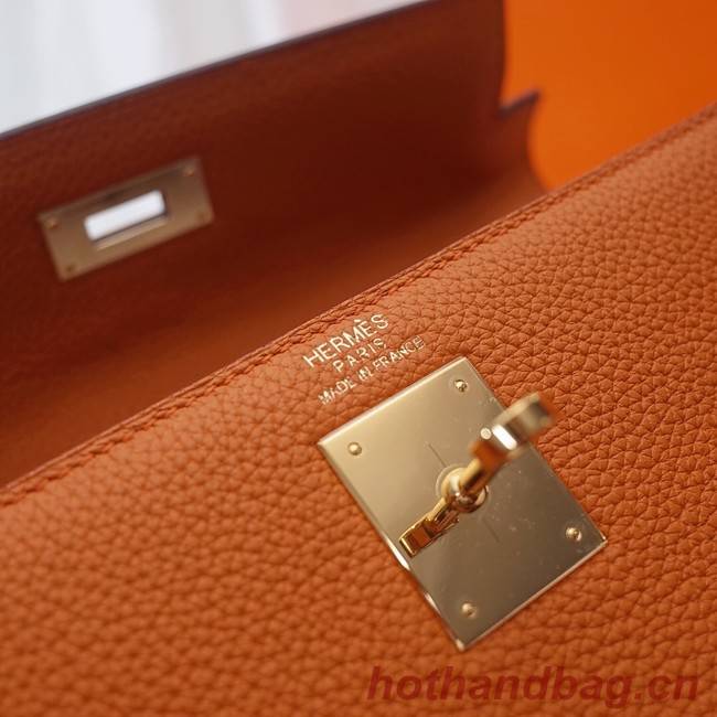 Hermes Kelly Shoulder Bag Original TOGO Leather KY3255 orange