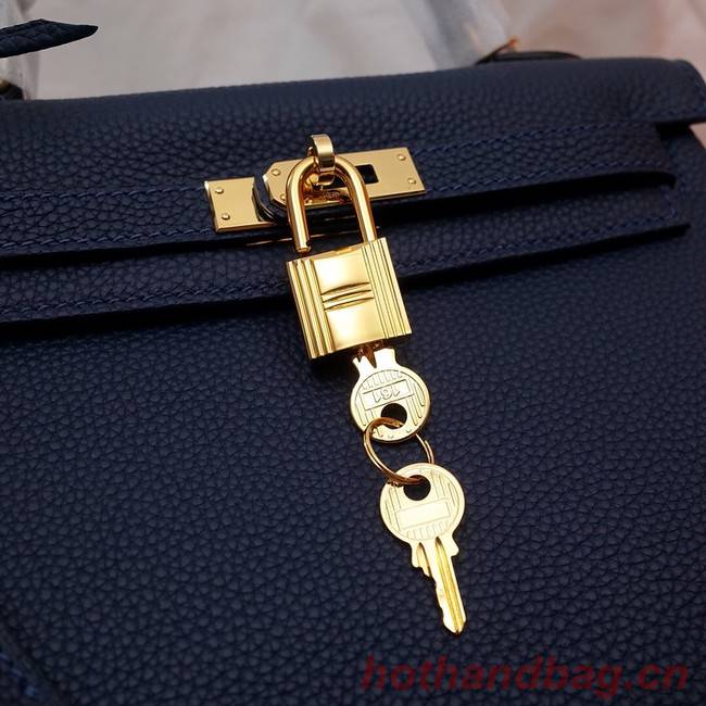 Hermes Kelly Shoulder Bag Original TOGO Leather KY3255 royal blue